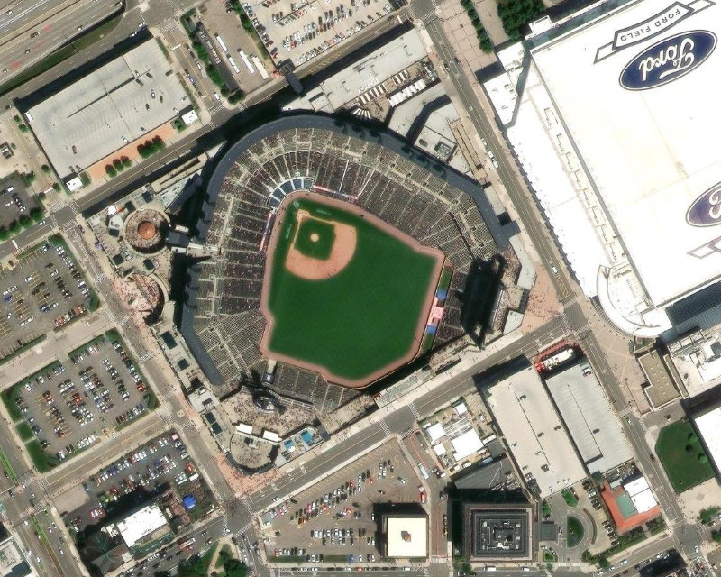 Comerica Park vue satellite