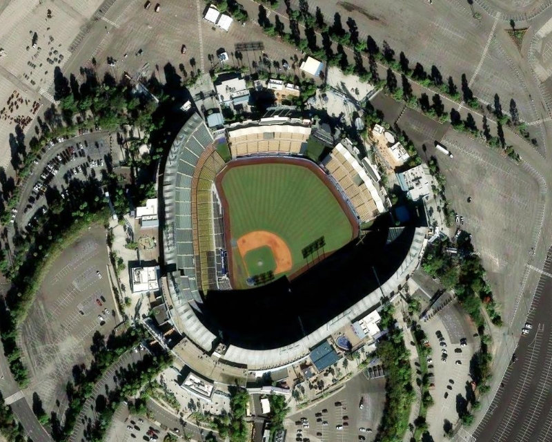 Dodger Stadium vue satellite