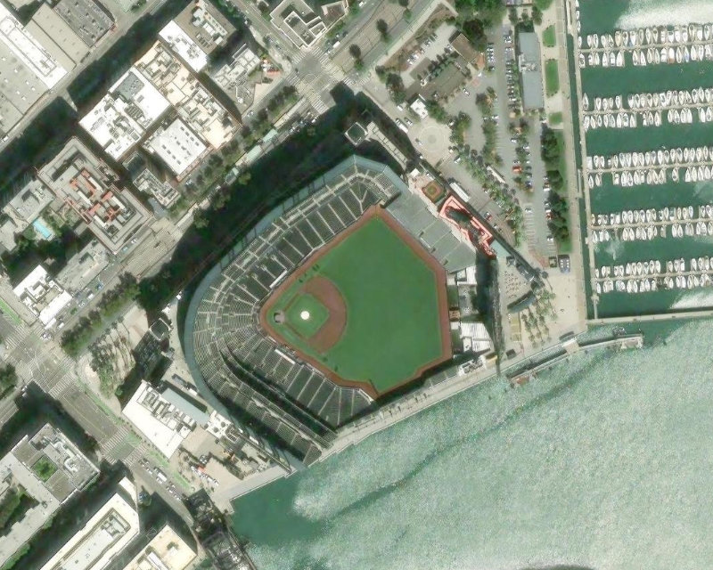 Oracle Park vue satellite